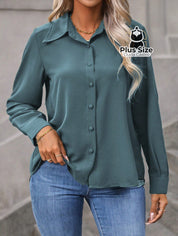 Camisa Casual com Botões Plus Size Várias Cores Camisa Casual com Botões Plus Size Várias Cores