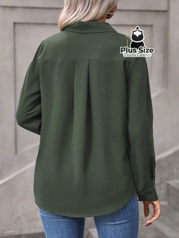 Camisa Casual com Botões Plus Size Várias Cores Camisa Casual com Botões Plus Size Várias Cores