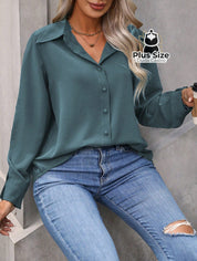 Camisa Casual com Botões Plus Size Várias Cores Camisa Casual com Botões Plus Size Várias Cores