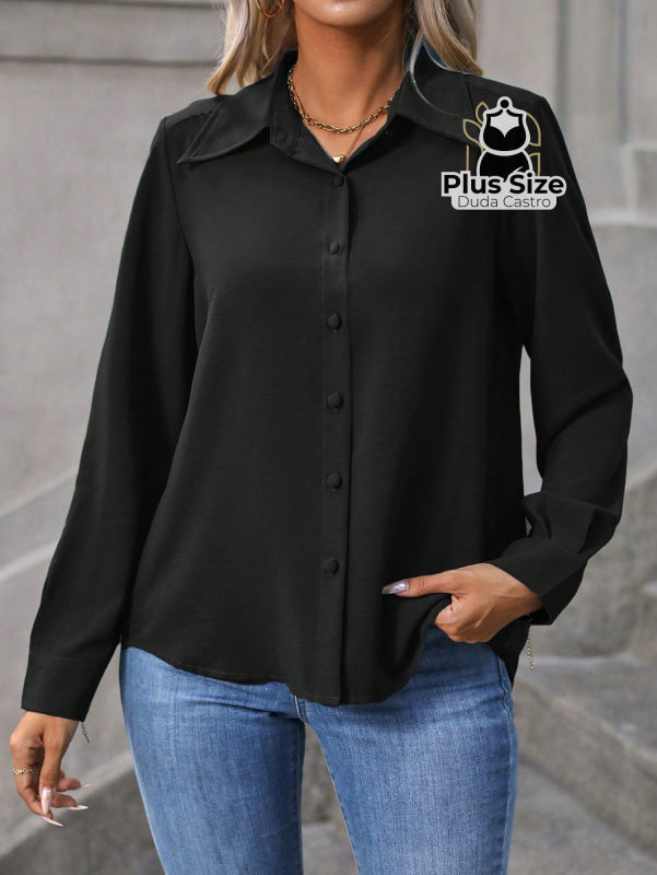 Camisa Casual com Botões Plus Size Várias Cores Camisa Casual com Botões Plus Size Várias Cores