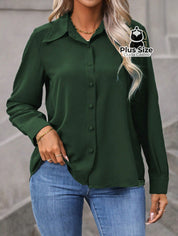 Camisa Casual com Botões Plus Size Várias Cores Camisa Casual com Botões Plus Size Várias Cores