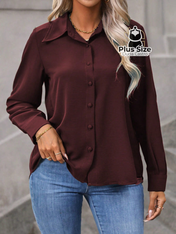 Camisa Casual com Botões Plus Size Várias Cores Camisa Casual com Botões Plus Size Várias Cores
