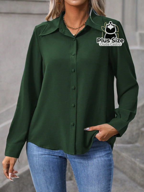 Camisa Casual com Botões Plus Size Várias Cores Camisa Casual com Botões Plus Size Várias Cores