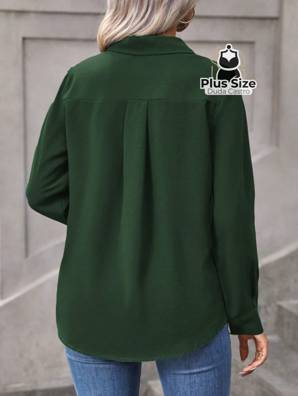 Camisa Casual com Botões Plus Size Várias Cores Camisa Casual com Botões Plus Size Várias Cores