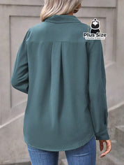 Camisa Casual com Botões Plus Size Várias Cores Camisa Casual com Botões Plus Size Várias Cores
