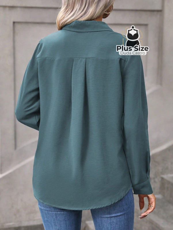 Camisa Casual com Botões Plus Size Várias Cores Camisa Casual com Botões Plus Size Várias Cores