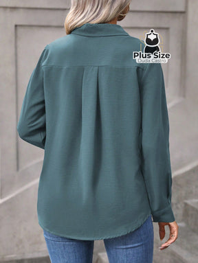 Camisa Casual com Botões Plus Size Várias Cores Camisa Casual com Botões Plus Size Várias Cores