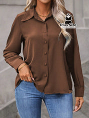 Camisa Casual com Botões Plus Size Várias Cores Camisa Casual com Botões Plus Size Várias Cores