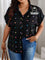 Blusa Com Botões E Estampa De Coração Plus Size G / Preto