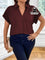 Camisa De Botão Básica Manga Asa Morcego Várias Cores Plus Size G / Bordô Blusa