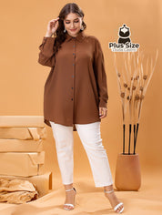 Camisa De Botões Clássica Blusa Plus Size