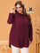 Camisa De Botões Clássica G / Bordô Blusa Plus Size