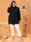 Camisa De Botões Clássica G / Preto Blusa Plus Size