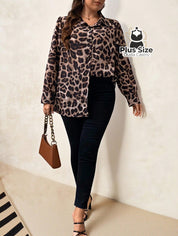 Camisa de Leopardo Manga Longa Camisa de Leopardo Manga Longa