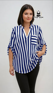 Camisa de Listras Verticais – Poder nas Listras Sofisticação no Caimento Camisa de Listras Verticais – Poder nas