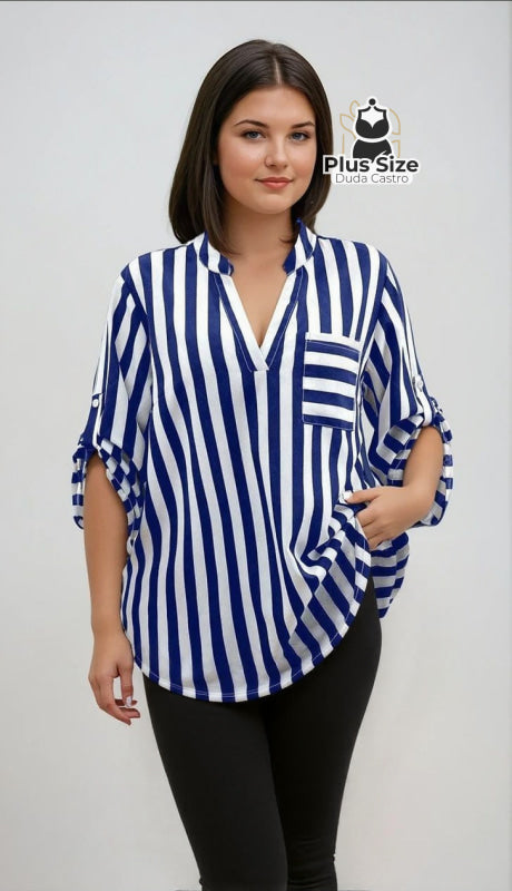 Camisa de Listras Verticais – Poder nas Listras Sofisticação no Caimento Camisa de Listras Verticais – Poder nas