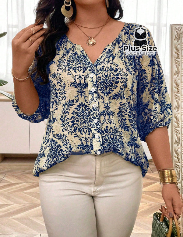4 Estampada Plus Size – Sofisticação E Estilo Exclusivo