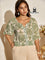 Camisa de Manga Lanterna 3/4 Estampada Plus Size – Sofisticação e Estilo Exclusivo G / Multicolorido Camisa de Manga