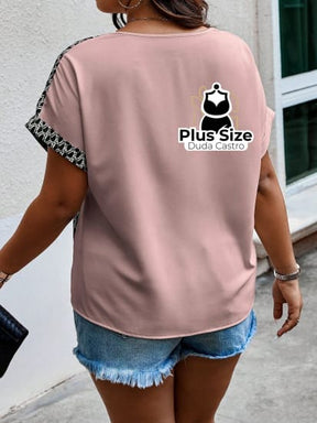 Camisa Detalhe Em Botões Plus Size Blusa