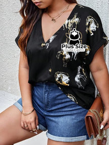 Camisa Detalhe Em Botões Plus Size G / Preto Blusa