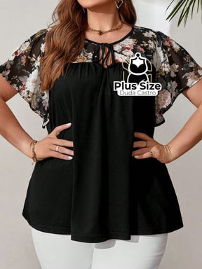 Camisa Estampa Floral Plus Size Extra Blusa