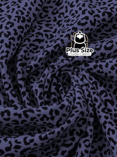 Camisa Estampa Leopardo Gola Redonda Manga Curta E Solta Várias Cores Plus Size Extra Blusa