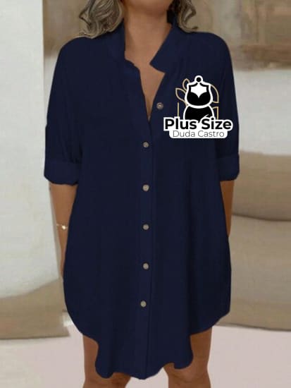 Camisa Extra Longa Plus Size Várias Cores Lisa Blusa