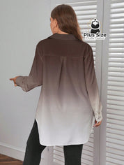 Camisa Longa de Botões com Manga Ajustável Várias Cores Plus Size Camisa Longa de Botões com Manga Ajustável Várias
