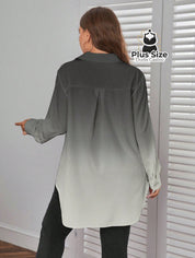 Camisa Longa de Botões com Manga Ajustável Várias Cores Plus Size Camisa Longa de Botões com Manga Ajustável Várias