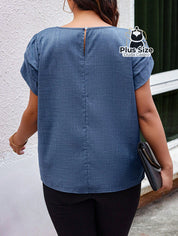 Camisa Manga Curta E Babados Plus Size Várias Cores Blusa