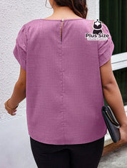 Camisa Manga Curta E Babados Plus Size Várias Cores Blusa