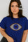 Camisa Olho Grego em Strass Preta ou Azul Plus Size G / Azul Camisa Olho Grego em Strass Preta ou Azul Plus Size
