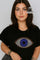 Camisa Olho Grego em Strass Preta ou Azul Plus Size G / Preto Camisa Olho Grego em Strass Preta ou Azul Plus Size