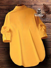 Camisa Plus Size Lisa Com Detalhe De Aba Frontal E Botões Blusa