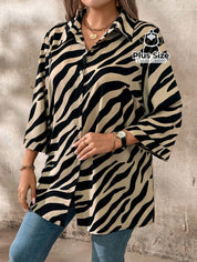 Camisa Social de Botões Estampa de Zebra Camisa Social de Botões Estampa de Zebra