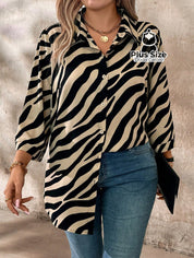 Camisa Social de Botões Estampa de Zebra Camisa Social de Botões Estampa de Zebra