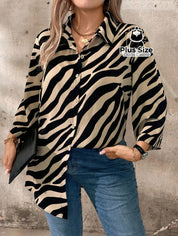 Camisa Social de Botões Estampa de Zebra G 83 Camisa Social de Botões Estampa de Zebra
