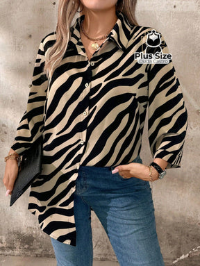 Camisa Social de Botões Estampa de Zebra G 83 Camisa Social de Botões Estampa de Zebra