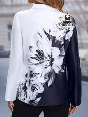 Camisa Social Estampa Floral Plus Size