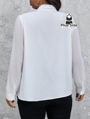 Camisa social Manga Transparente e Gola com Detalhe em Pérola Várias Cores Camisa social Manga Transparente e Gola com
