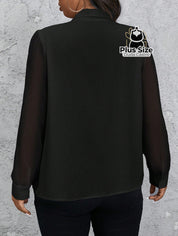 Camisa social Manga Transparente e Gola com Detalhe em Pérola Várias Cores Camisa social Manga Transparente e Gola com