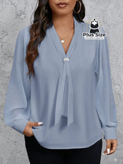 Camisa social Manga Transparente e Gola com Detalhe em Pérola Várias Cores G / Azul Camisa social Manga Transparente e