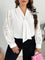 Camisa social Manga Transparente e Gola com Detalhe em Pérola Várias Cores G / Branco Camisa social Manga Transparente