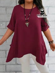 Camisas Folgadas De Manga Curta E Bolsos Duplos Extra Longa Plus Size Várias Cores Camisasfolgadas