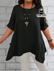Camisas Folgadas De Manga Curta E Bolsos Duplos Extra Longa Plus Size Várias Cores Camisasfolgadas