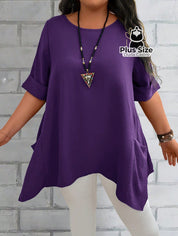 Camisas Folgadas De Manga Curta E Bolsos Duplos Extra Longa Plus Size Várias Cores Camisasfolgadas