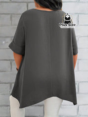Camisas Folgadas De Manga Curta E Bolsos Duplos Extra Longa Plus Size Várias Cores Camisasfolgadas