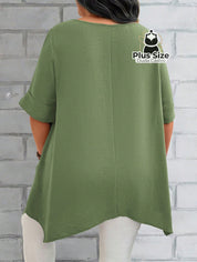 Camisas Folgadas De Manga Curta E Bolsos Duplos Extra Longa Plus Size Várias Cores Camisasfolgadas