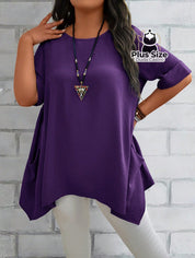 Camisas Folgadas De Manga Curta E Bolsos Duplos Extra Longa Plus Size Várias Cores Camisasfolgadas
