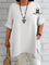 Camisas Folgadas de Manga Curta e Bolsos Duplos Extra Longa Plus Size Várias Cores G1 / Branco Camisas Folgadas de